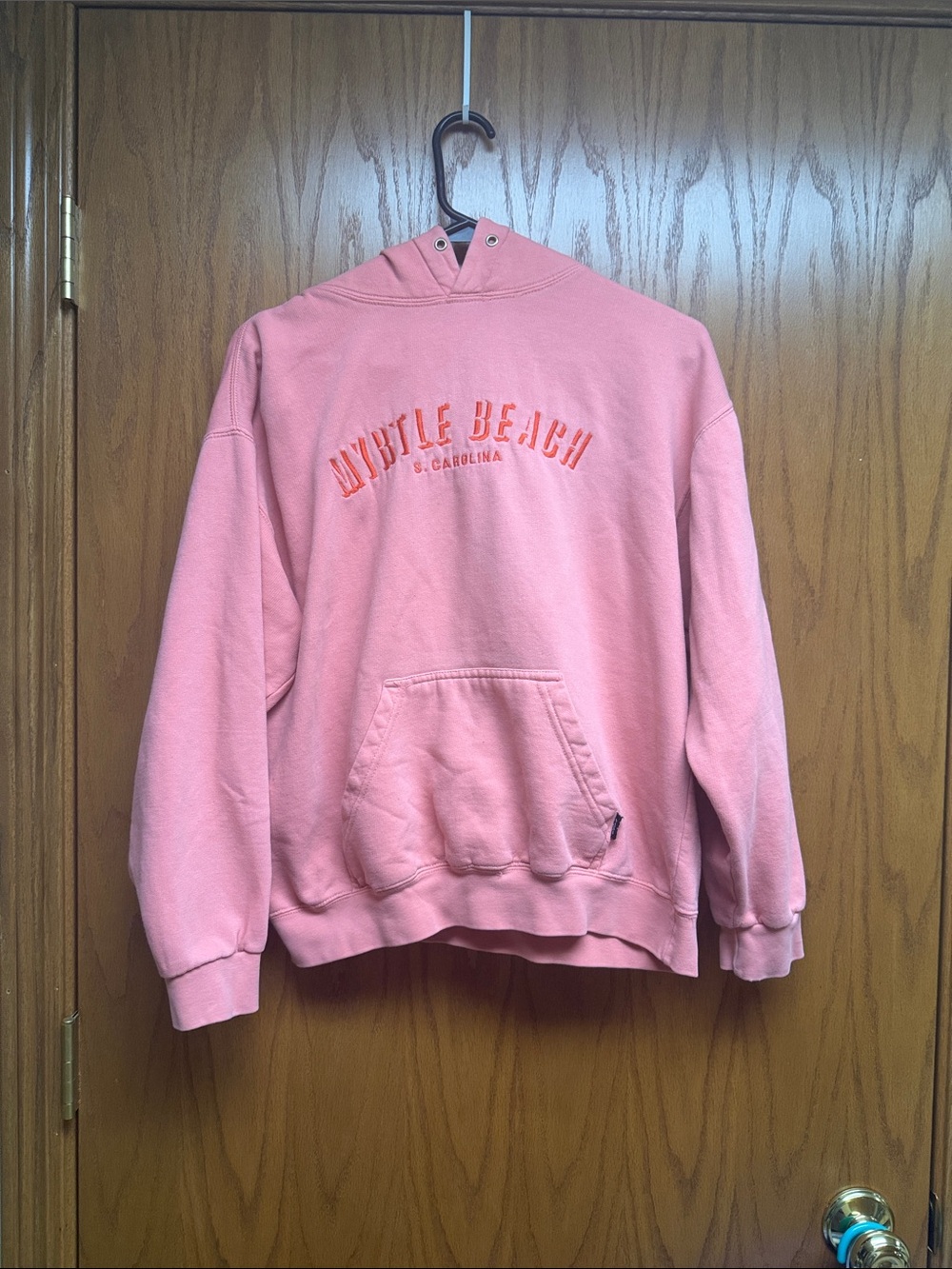 Exist Peach  Myrtle Beach Hooded Puffer Sweatshirt